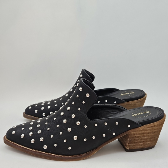 Arider girl Cara studded leather mules size 8 nwt - Picture 11 of 16